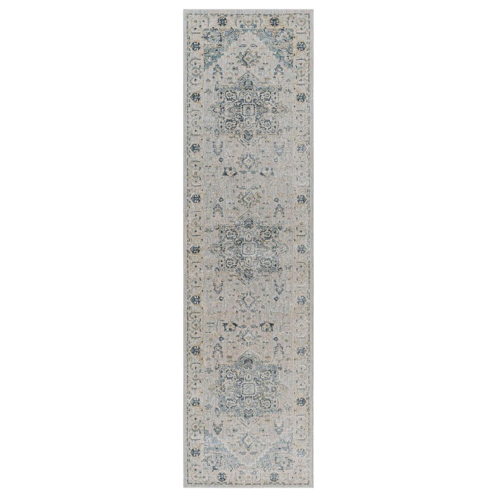 Surya Brunswick 2"7" x 10" Dusty Sage, Taupe, Light Gray, White, Pale Blue, Olive, Teal and Light Sage Runner, , large