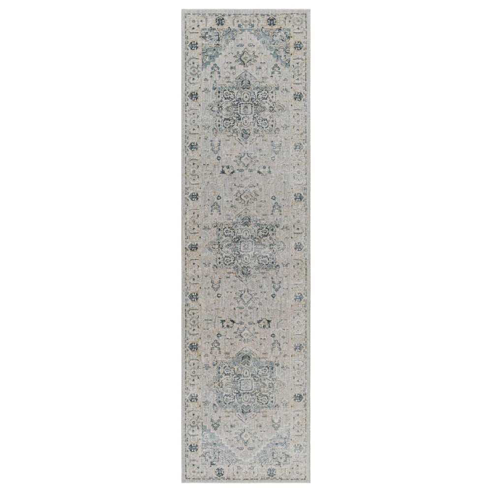 Surya Brunswick 2"7" x 10" Dusty Sage, Taupe, Light Gray, White, Pale Blue, Olive, Teal and Light Sage Runner, , large