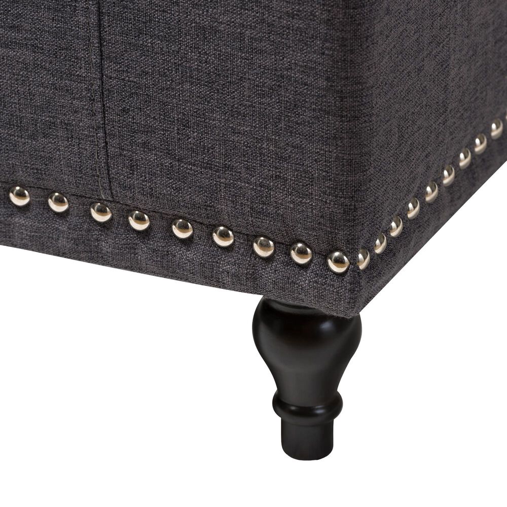 Baxton Studio Kaylee Storage Ottoman Bench in Dark Grey, , large