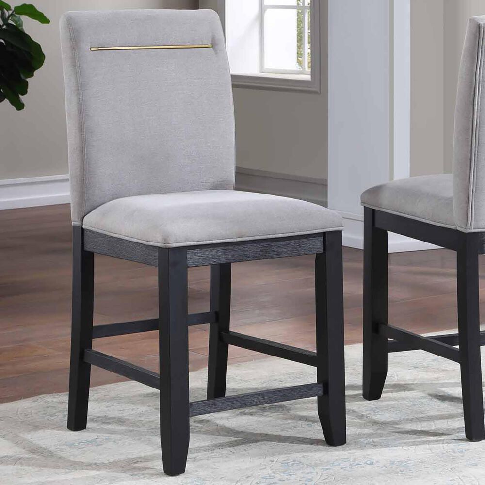 Steve Silver Yves Counter Stool in Rubbed Charcoal and Gold, , large