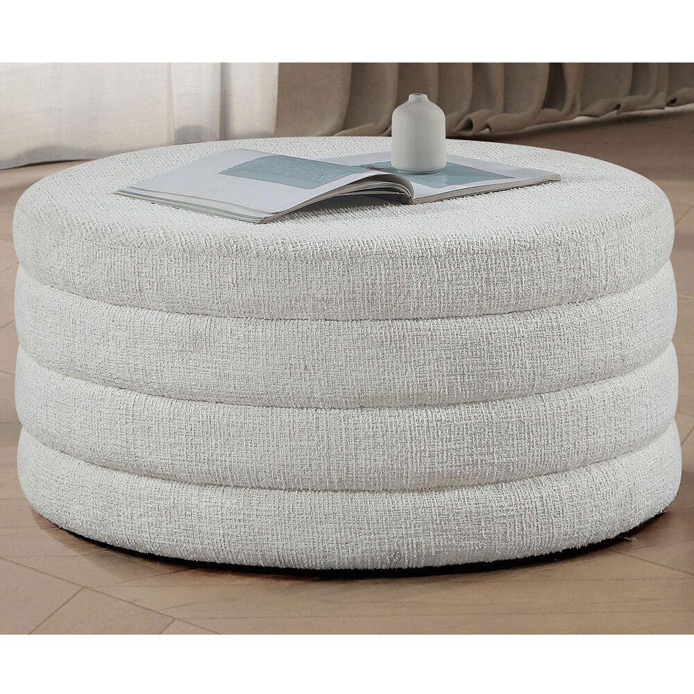 Crystal City Florence Nesting Cocktail Table with Castered Ottoman in Black, , large