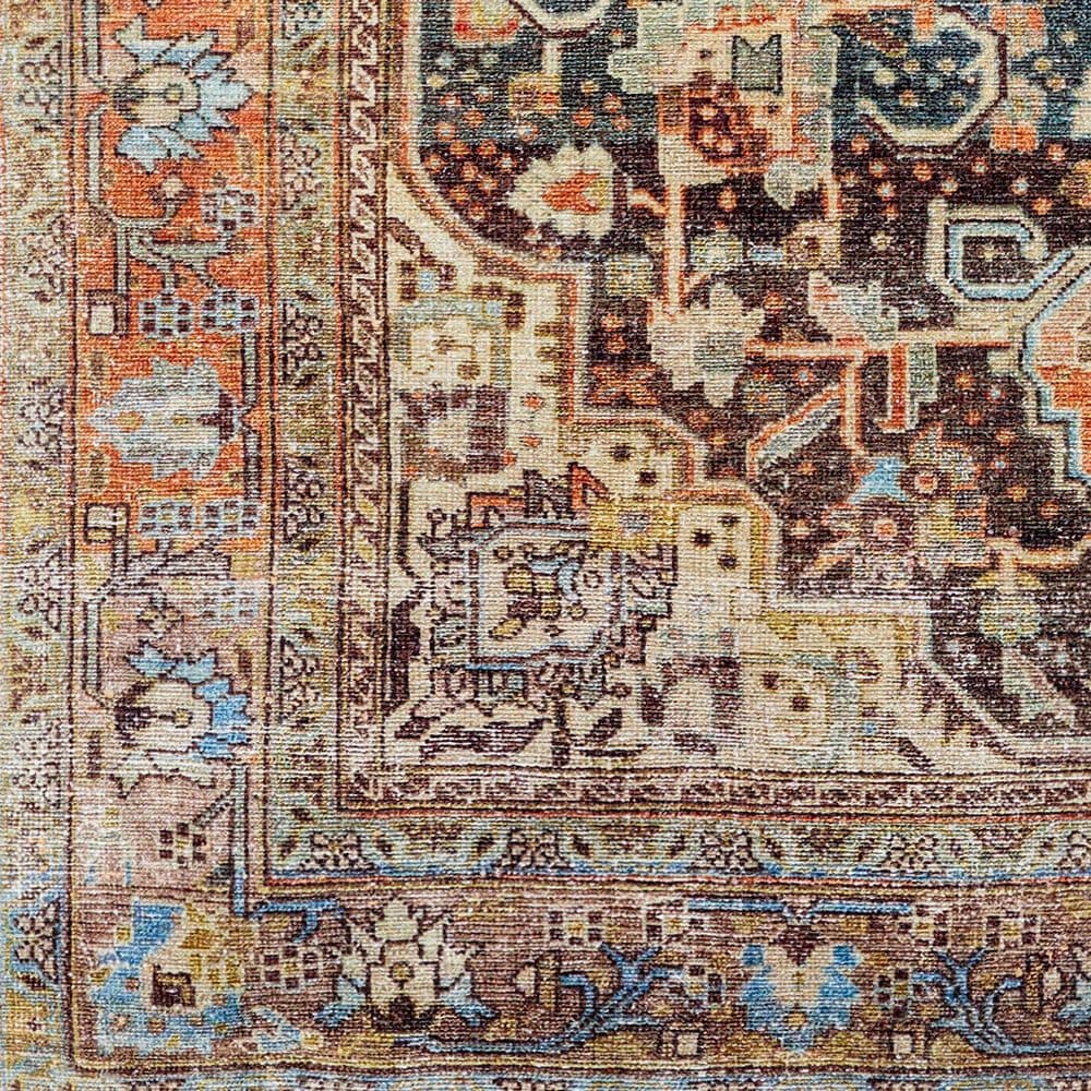 Surya Amelie AML-2343 5&#39;3&quot; x 7&#39;3&quot; Blue, Gray, Orange, Brown and Beige Area Rug, , large
