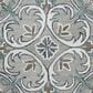 L&R Resources Sinuous Floral Filigree 4" Round Taupe, Gray and Blue Area Rug, , large