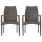 Hearth and Haven Patio Wicker Dining Chair with Sleek Frame and Tapered Leg in Brown (Set of 2), , large