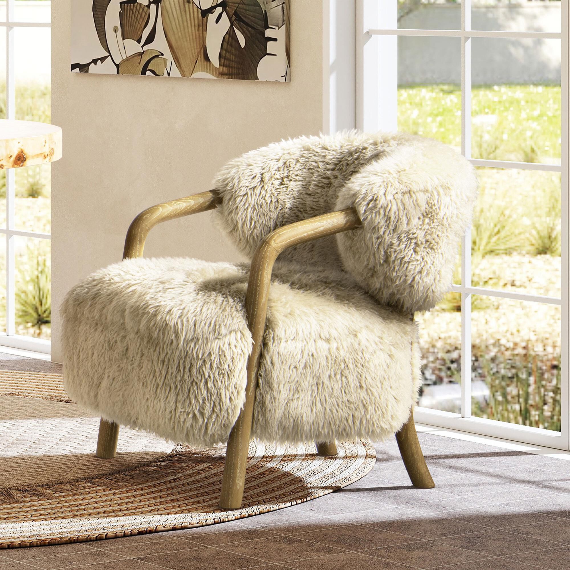 Jennifer Taylor Home Becker Accent Arm Chair in Taupe Beige