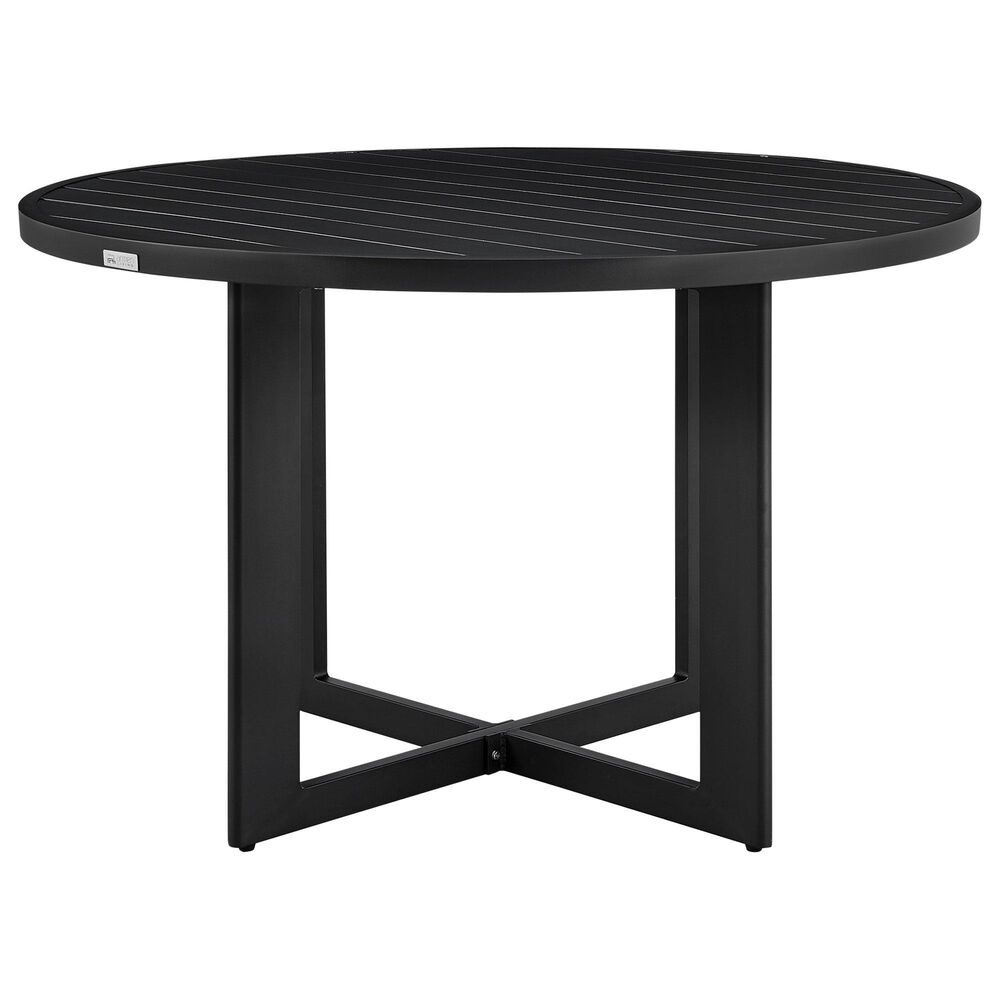Blue River Cayman Outdoor Round Dining Table in Black - Table Only, , large