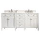 James Martin Vanities Brittany 72" Double Bathroom Vanity in Bright White with 3 cm White Zeus Quartz Top and Rectangular Sinks, , large