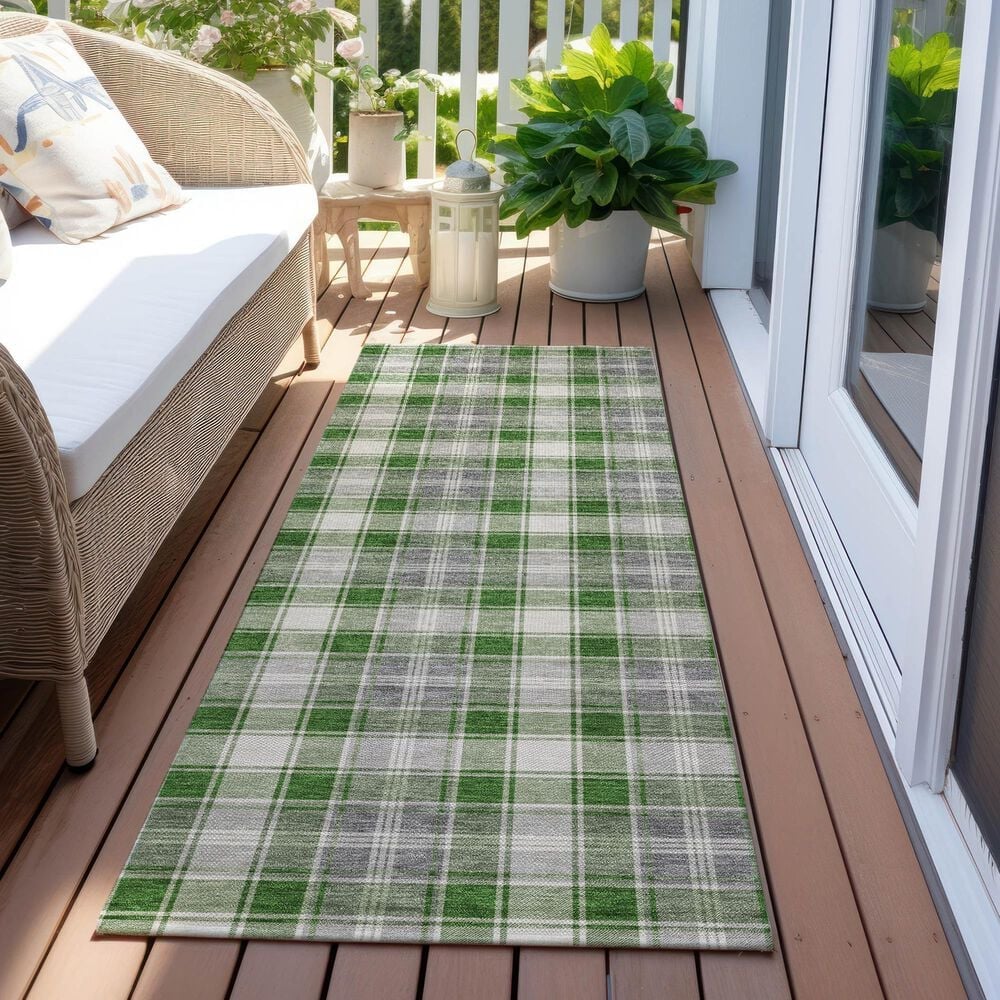 Dalyn Rug Company Wonderland WN25 2&#39;3&quot; x 7&#39;6&quot; Green Indoor/Outdoor Runner, , large