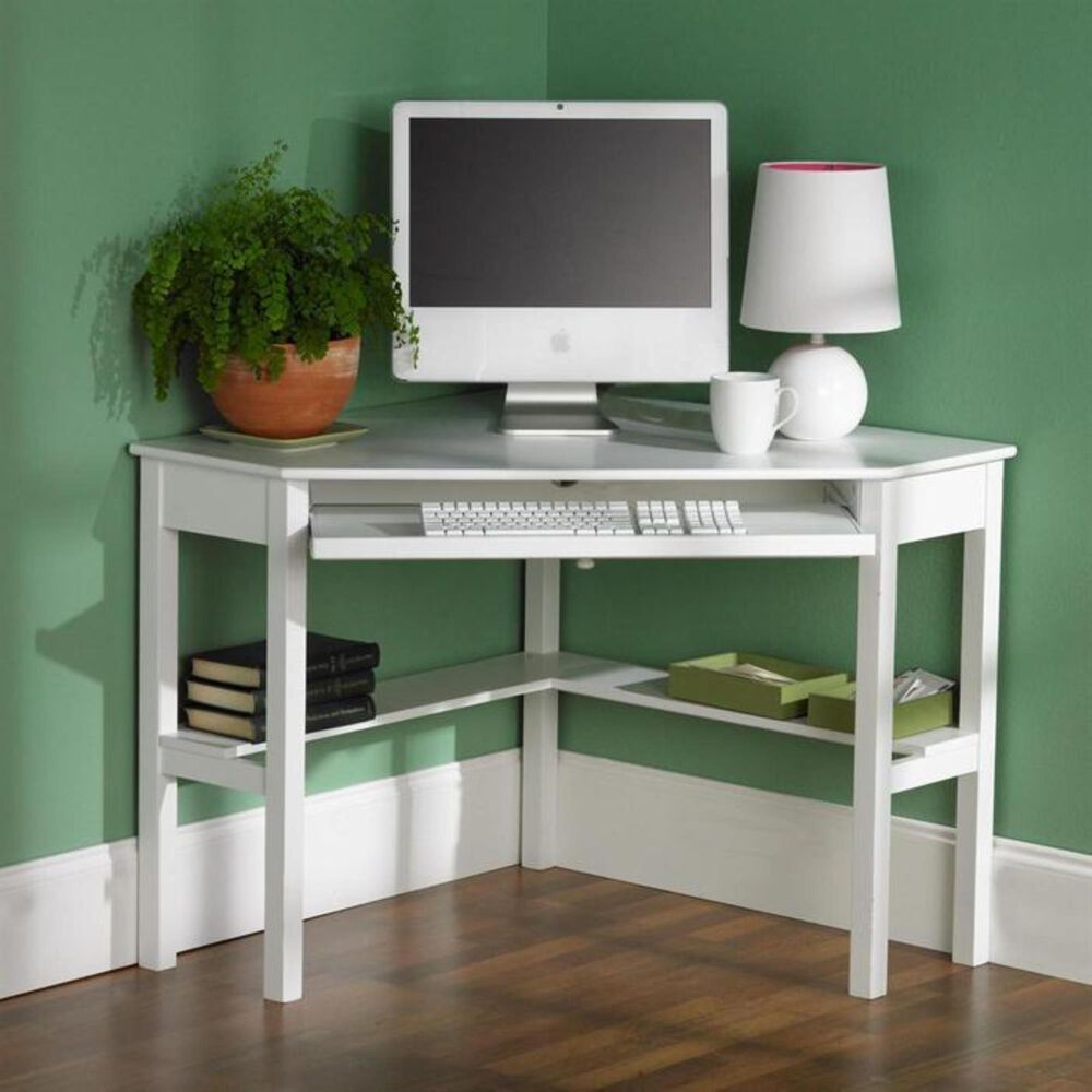 Southern Enterprises Corner Computer Desk in White Shop NFM