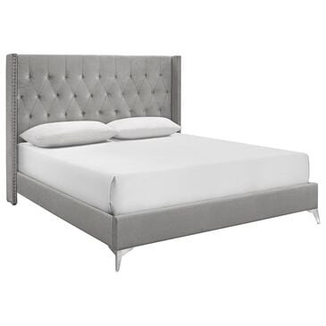 New Heritage Huxley Queen Upholstered Bed in Gray, , large