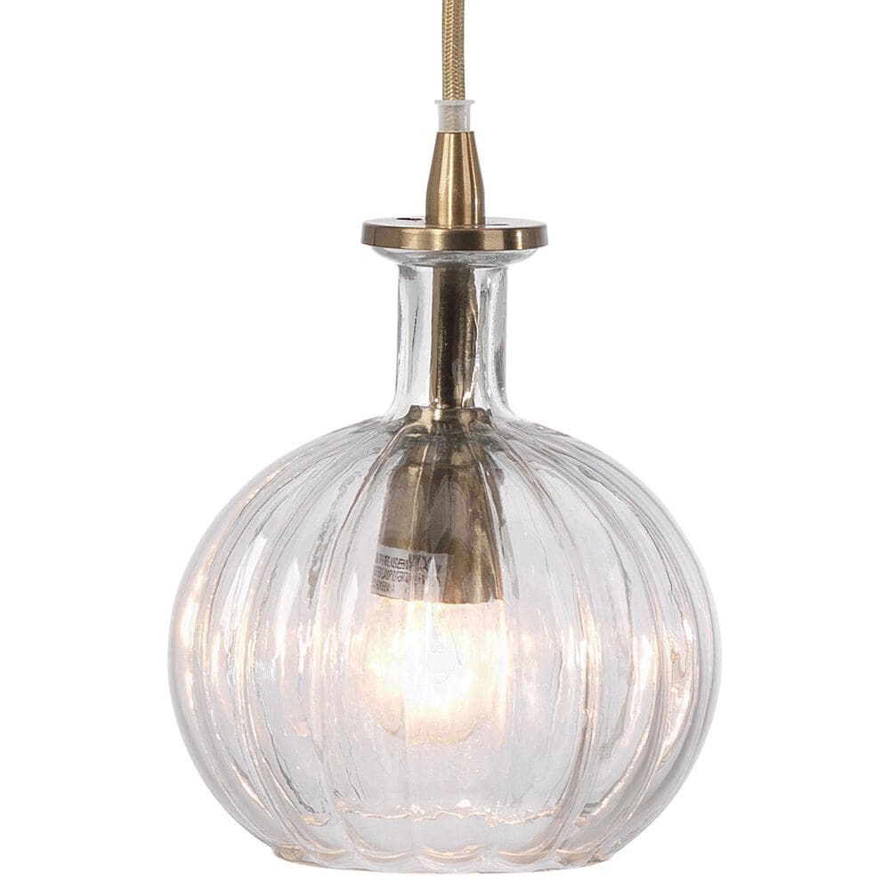Jamie Young Elvian Carafe 1-Light Glass Pendant in Antique Brass, , large