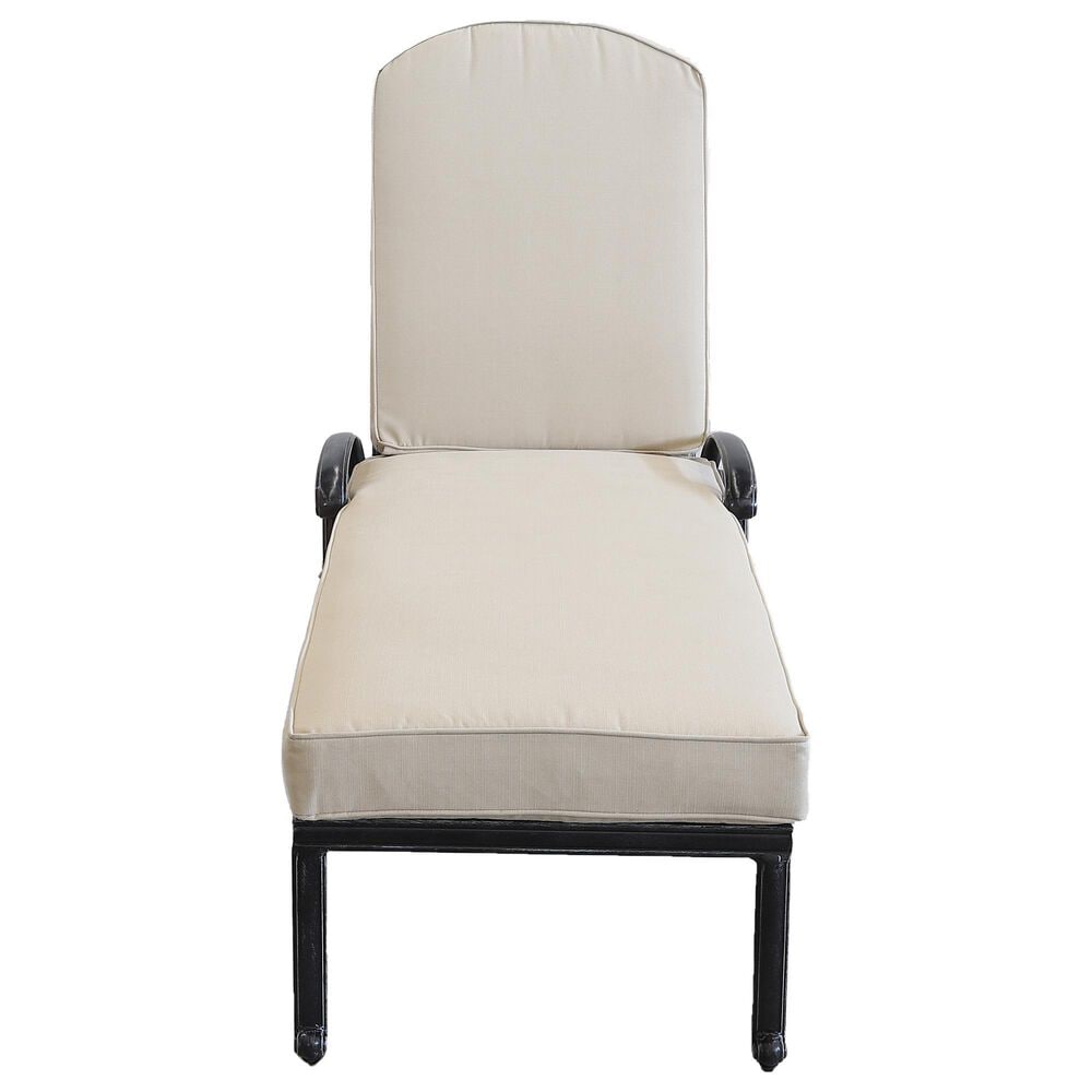 GatherCraft Geneva Patio Chaise Lounge with Cushion in Linen Beige, , large