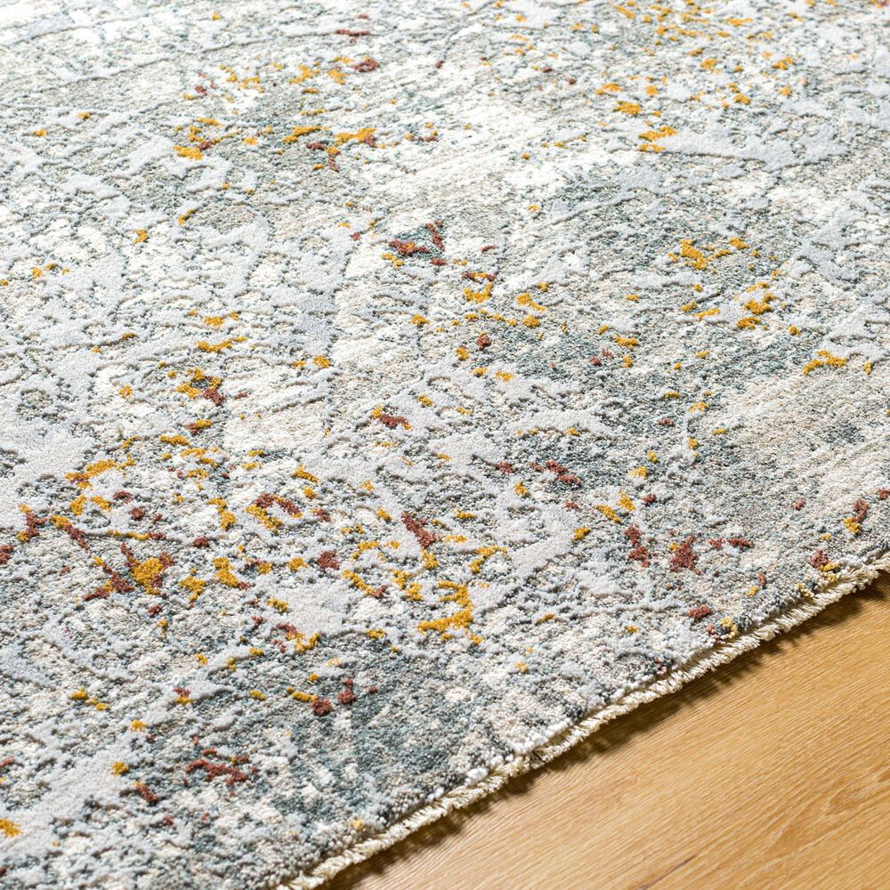 Surya Dresden Gray, White, Medium Gray, Light Slate, Mustard and Rust 2'7" x 3'11" Area Rug, , large
