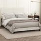 HOMLUX Pessac Twin PU Leather Upholstered Panel Bed Frame in White, , large
