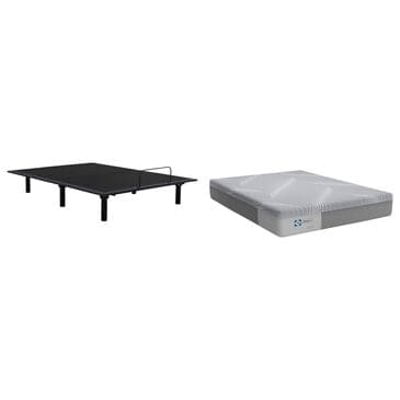 Sealy Medina Firm King Mattress with Bronze Baselogic Adjustable Base, , large