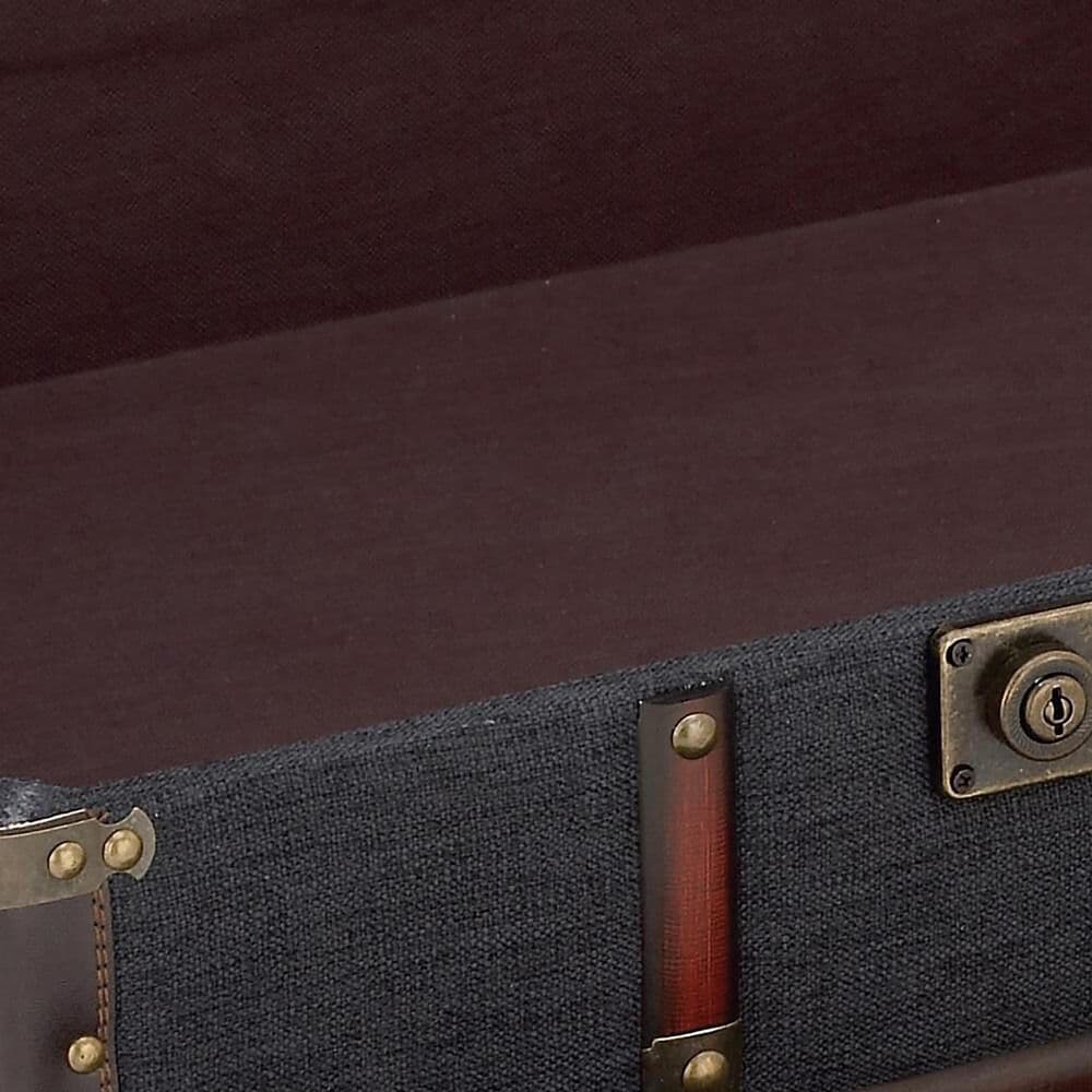 Maple and Jade Upholstered 2-Drawer Coffee Table with Buckle Hinged Top in Dark Blue, , large