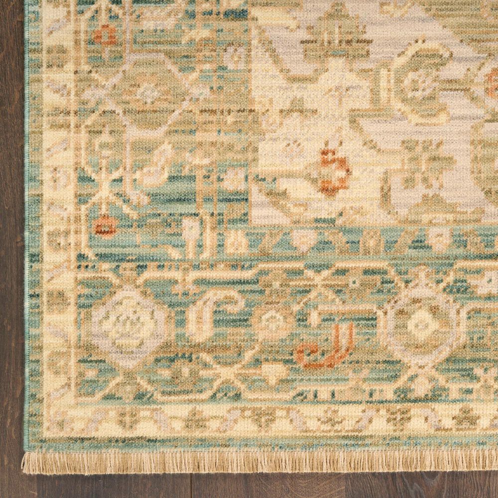 Nourison Antique Bloom Teal 10' x 13' Area Rug, , large