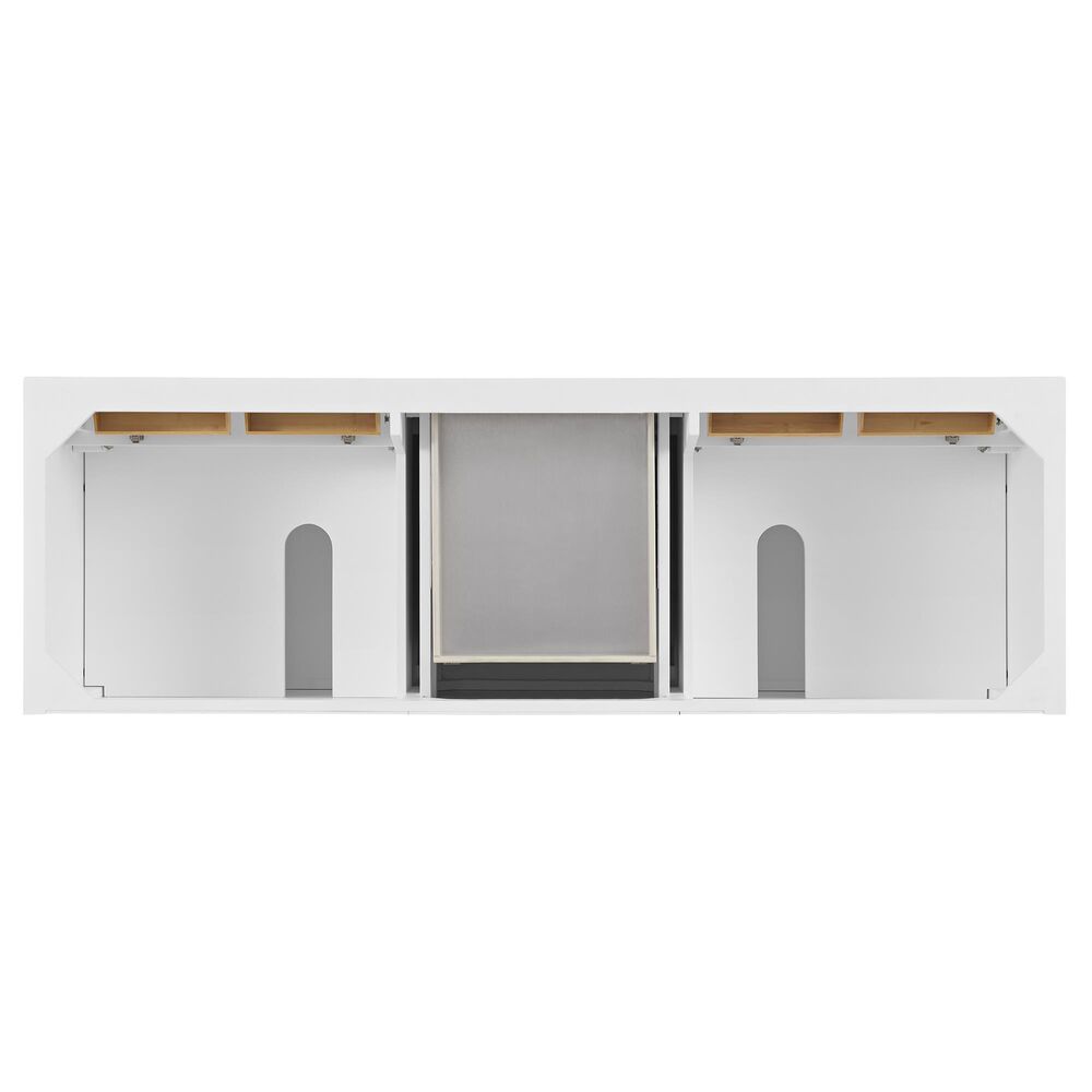 James Martin Vanities Lorelai 72" Double Bathroom Vanity in Bright White with 3 cm Eternal Jasmine Pearl Silestone Top, Rectangular Sinks and FreePower Wireless Charger, , large