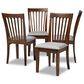 Baxton Studio Minette Side Chair with Grey Cushion in Walnut Brown (Set of 4), , large