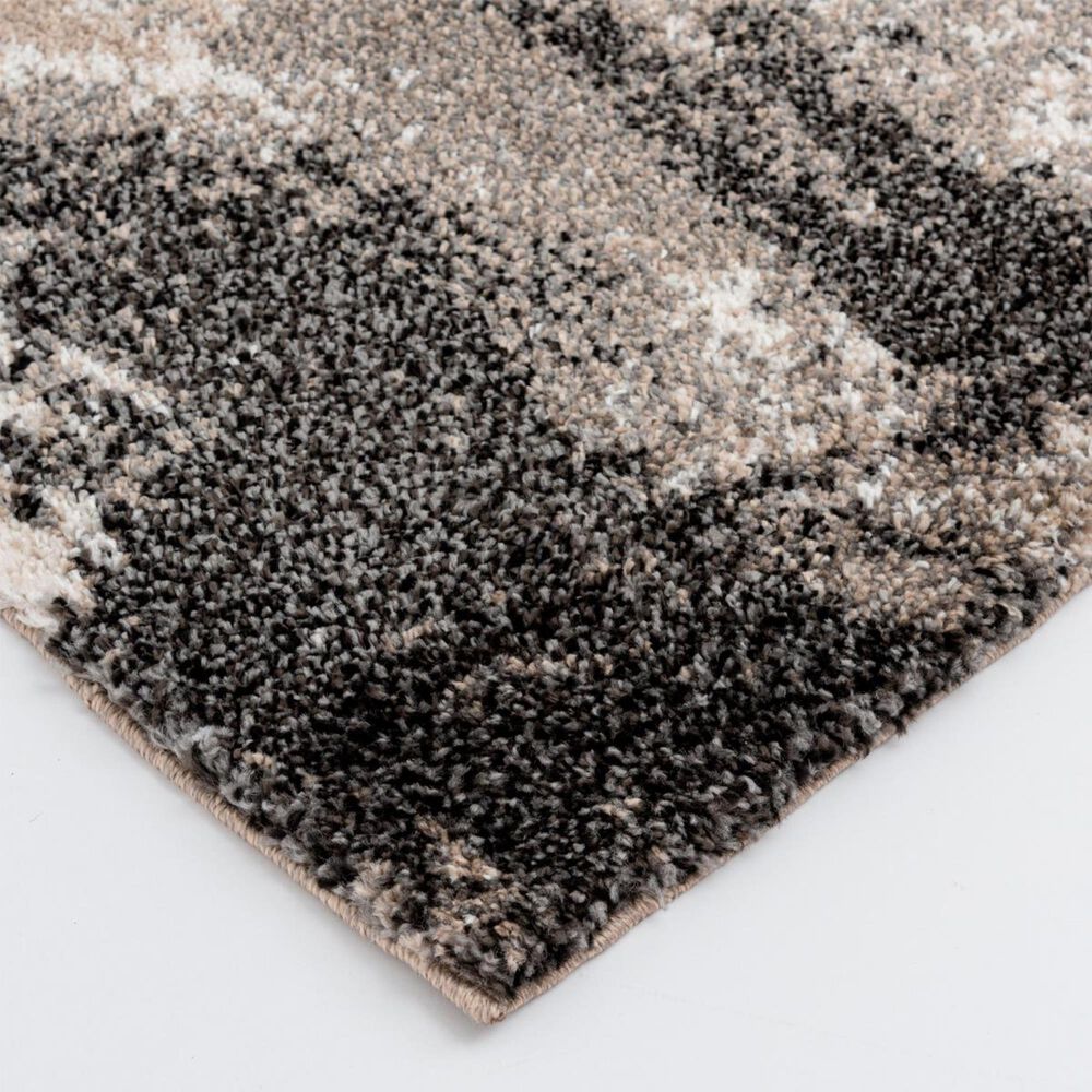 Central Oriental Tulsa Brunsville 5' x 7'3" White Sand and Armor Grey Area Rug, , large