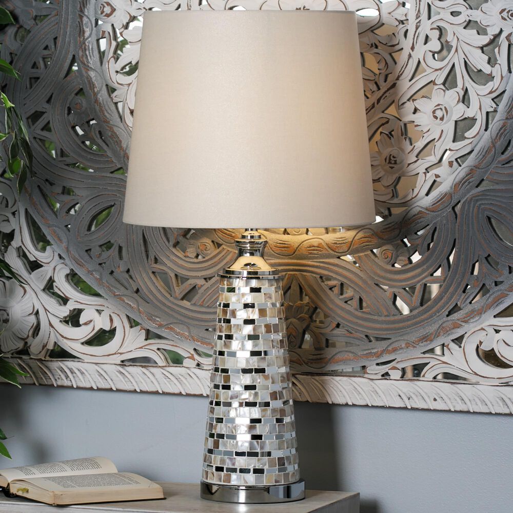 Maple and Jade Glam Table Lamp in White, , large