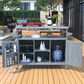 HOMLUX 50" Outdoor Kitchen Island in Grey Blue and Stainless Steel, , large