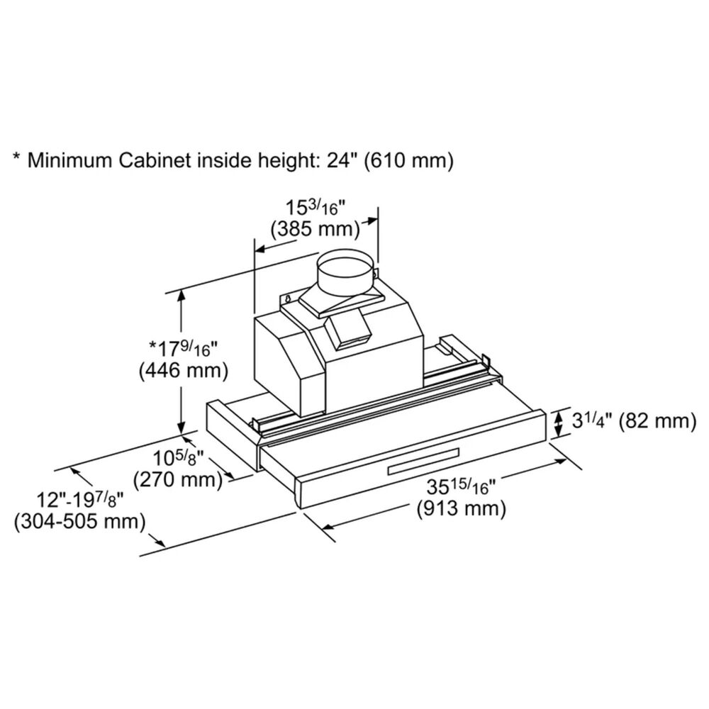 Thermador Masterpiece 36" Custom Insert Hood in Stainless Steel, , large
