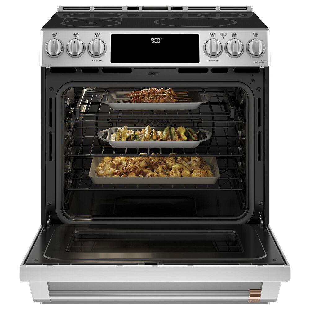 Cafe 30&quot; Slide-In Induction Smoothtop Range in Stainless Steel, , large