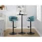 LumiSource Claire Swivel Adjustable Barstool with Light Blue Velvet Upholstery in Black (Set of 2), , large