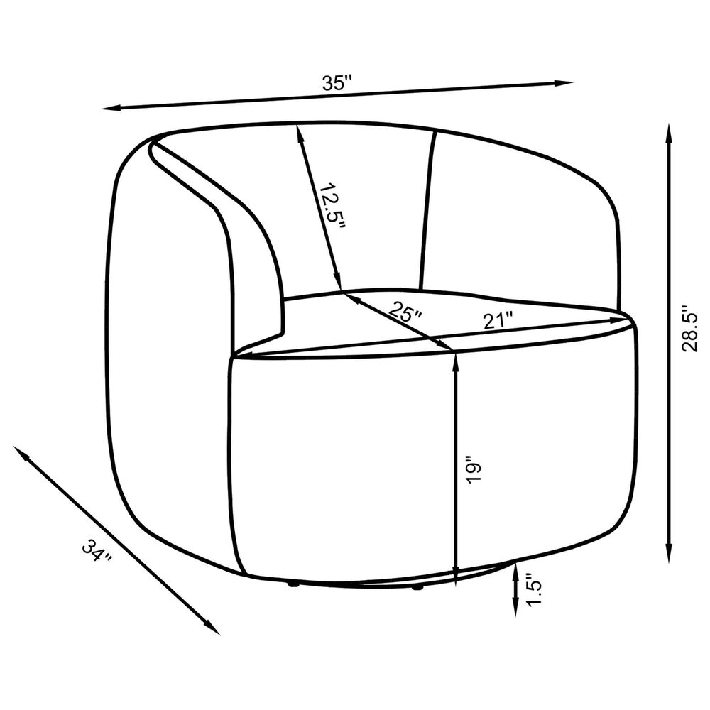 Coaster Hudson Swivel Chair in Natural, , large