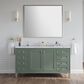 James Martin Vanities Chicago 60" Single Bathroom Vanity in Smokey Celadon with 3 cm Carrara White Marble Top and Rectangular Sink, , large
