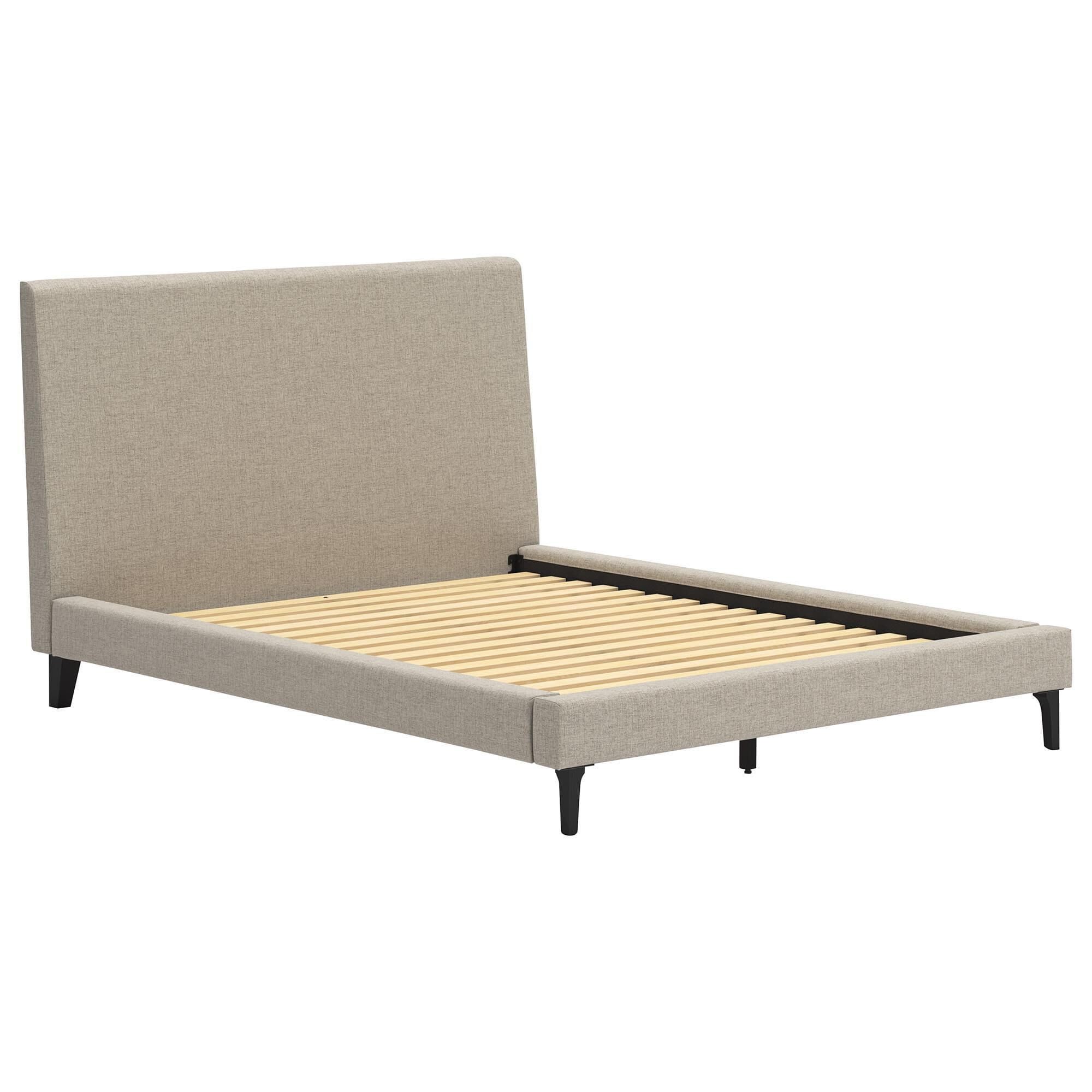 Ashley Cielden Queen Upholstered Platform Bed with Roll Slats in Tan