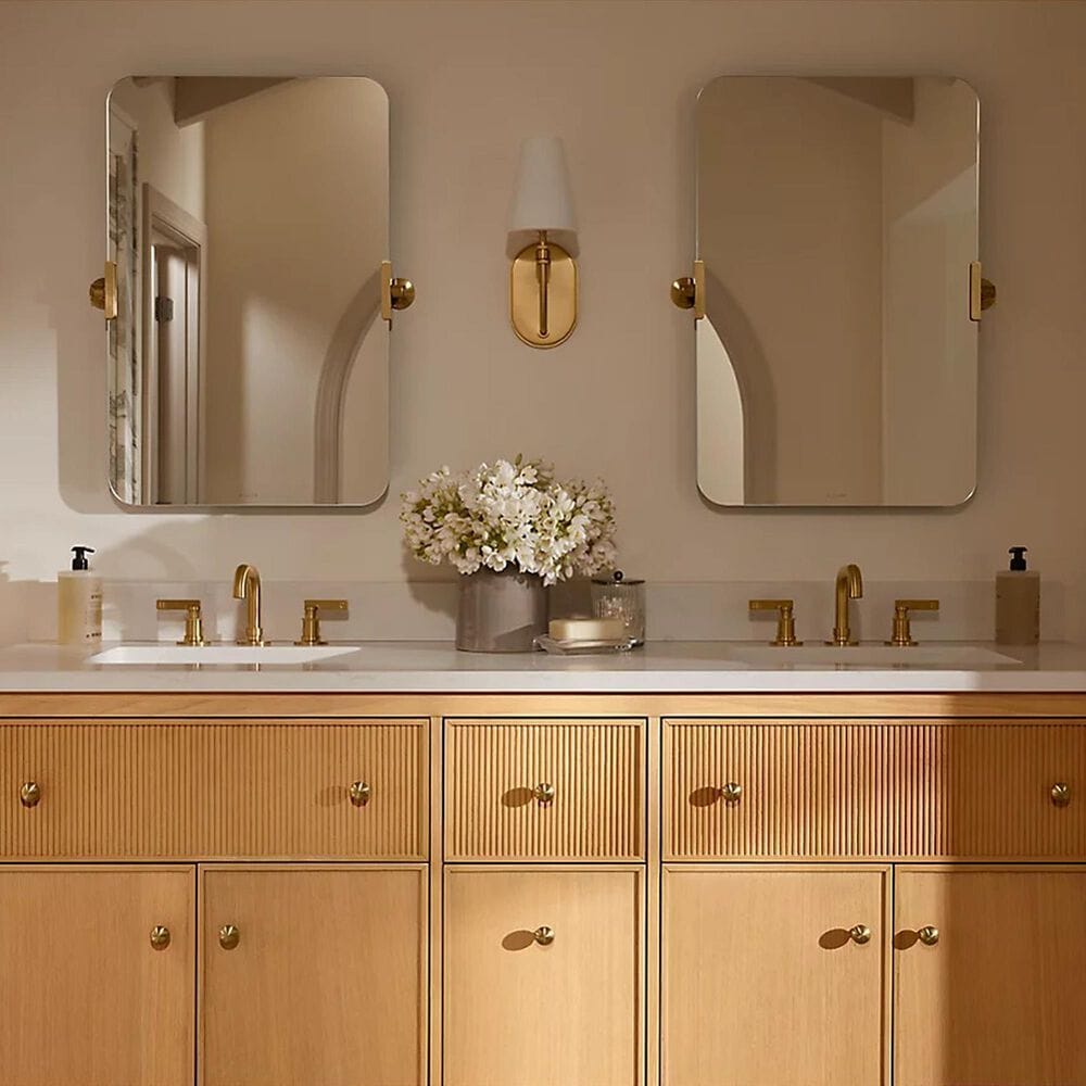 Kohler Castia Widespread Bathroom Sink Faucet in Vibrant Brushed Moderne Brass, , large
