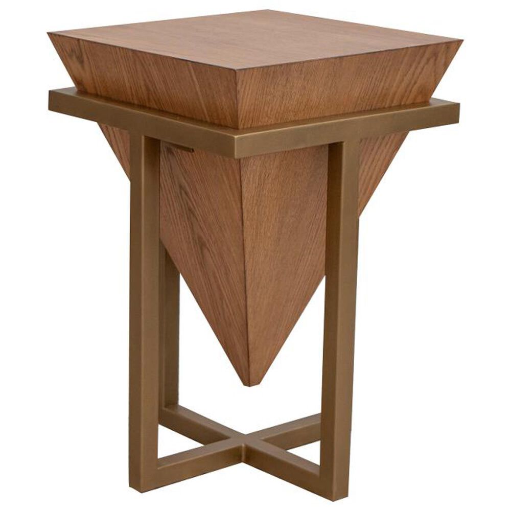 Fallridge Patagonia Chairside Table in Reddish Brown and Gold, , large