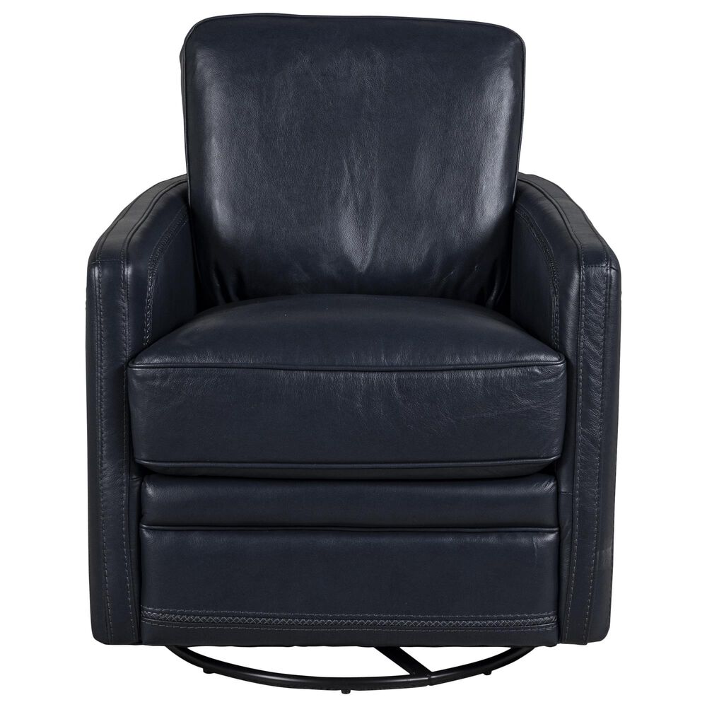 Italiano Furniture Turner Leather Swivel Glider in Blue, , large