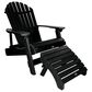 Highwood USA Hamilton Adirondack Chair & Ottoman in Black, , large
