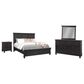 Riva Ridge Oxford 4 Piece King Panel Bedroom Set in Black, , large