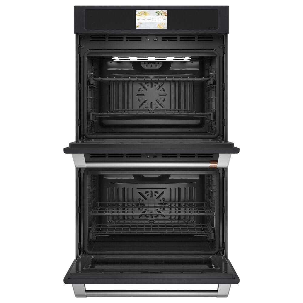 Cafe 2-Piece Kitchen Package with Matte Black 30" Smart Built-In Convection Double Wall Oven and Stainless Steel 36" Electric Cooktop, , large