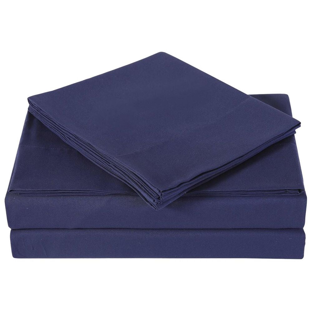 Pem America Truly Soft Everyday 4-Piece King Sheet Set in Navy, , large