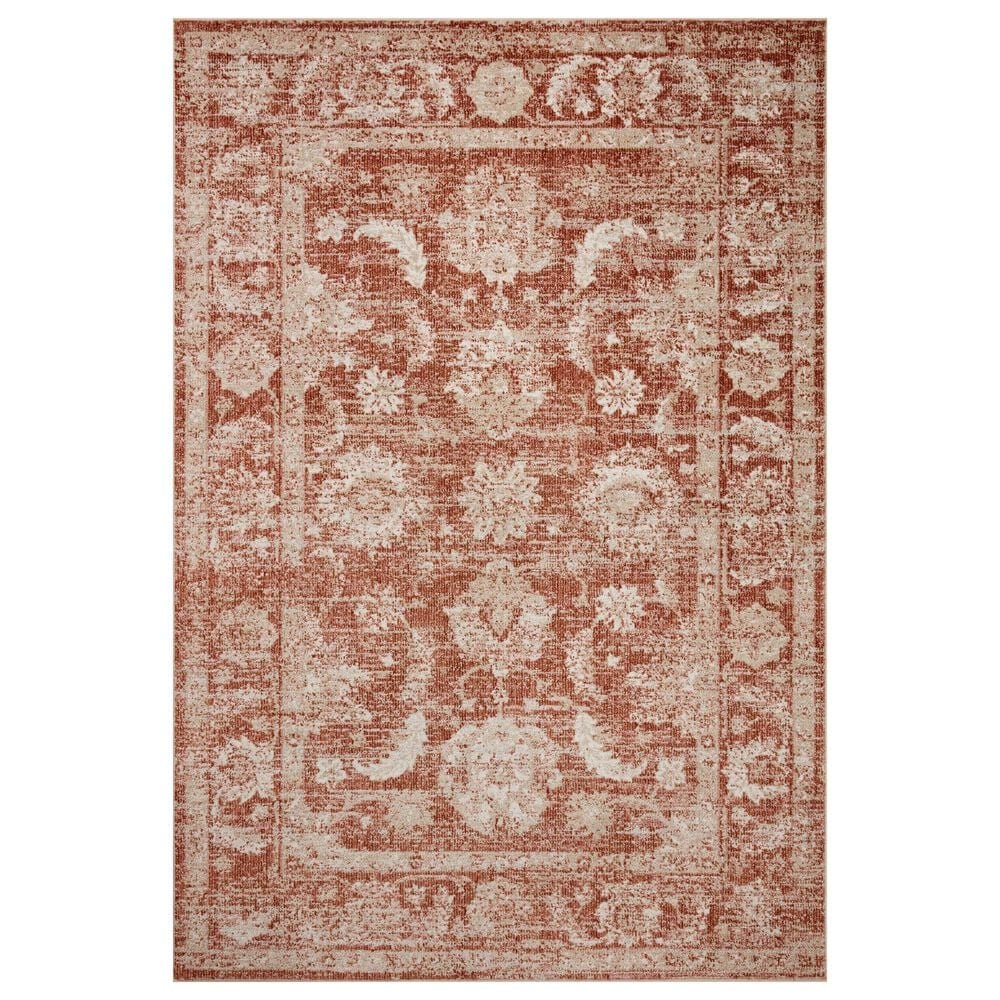 Loloi II Odette 11"2" x 15"7" Rust and Ivory Area Rug, , large