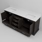 Lexora Home Dukes 80" Double Bathroom Vanity in Espresso with 2 cm White Quartz Top and Rectangular Sinks, , large