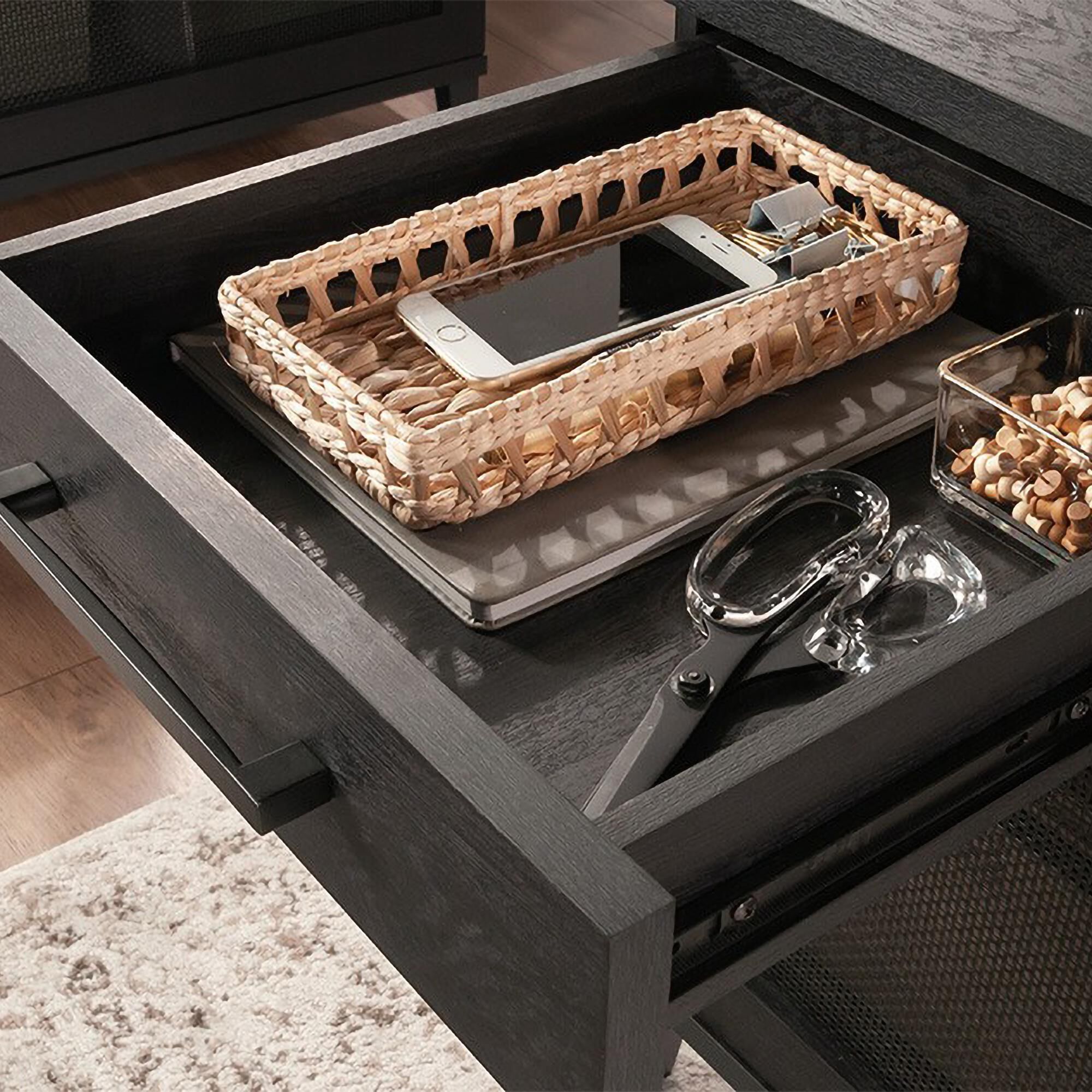 Sauder Tiffin Line Executive Desk in Raven Oak
