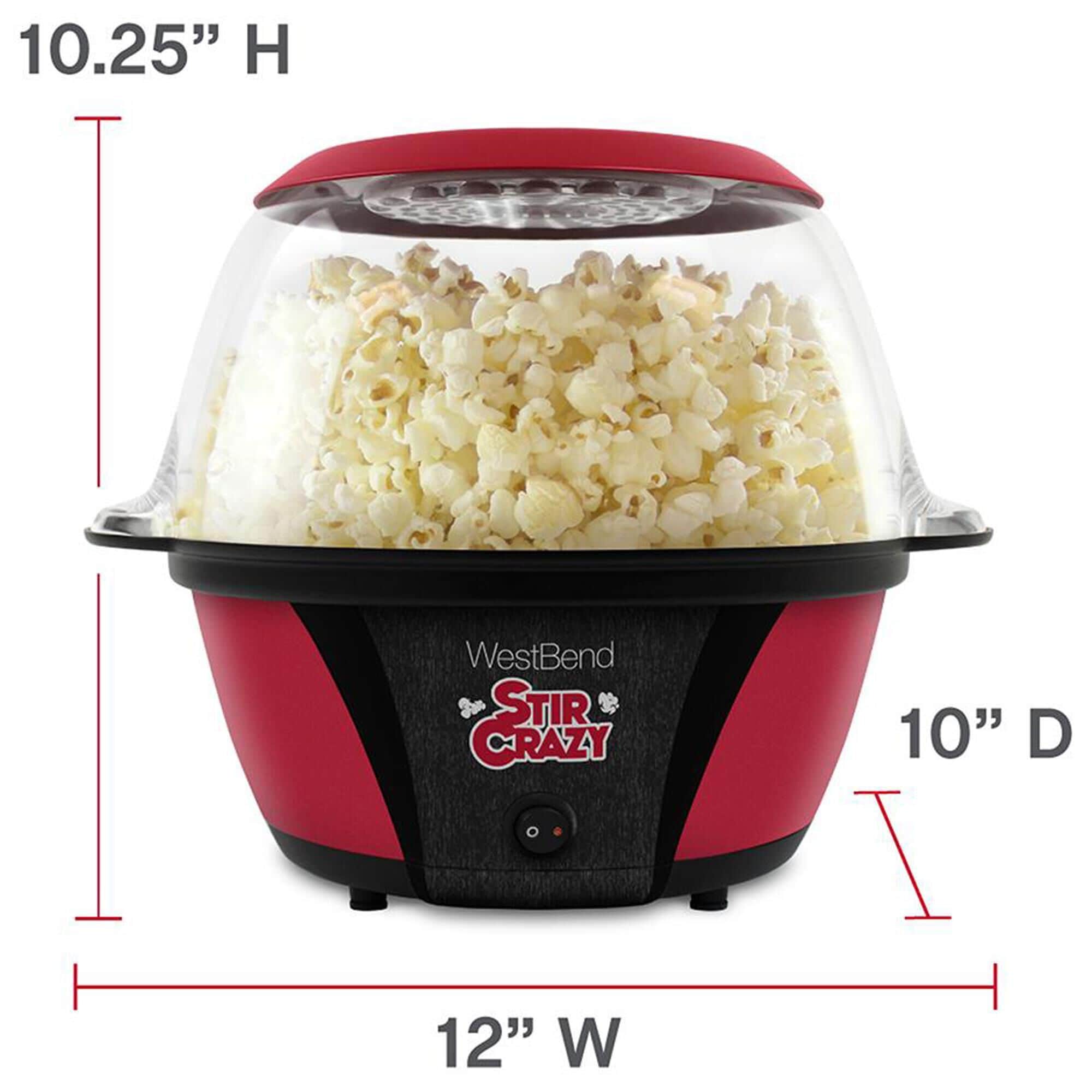 WestBend Stir Crazy Popcorn Maker in Red NFM