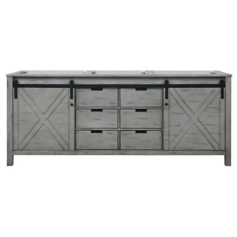 Lexora Home Marsyas 80&quot; Double Bathroom Vanity in Ash Grey with 2 cm White Cultured Marble Top and Rectangular Sinks, , large