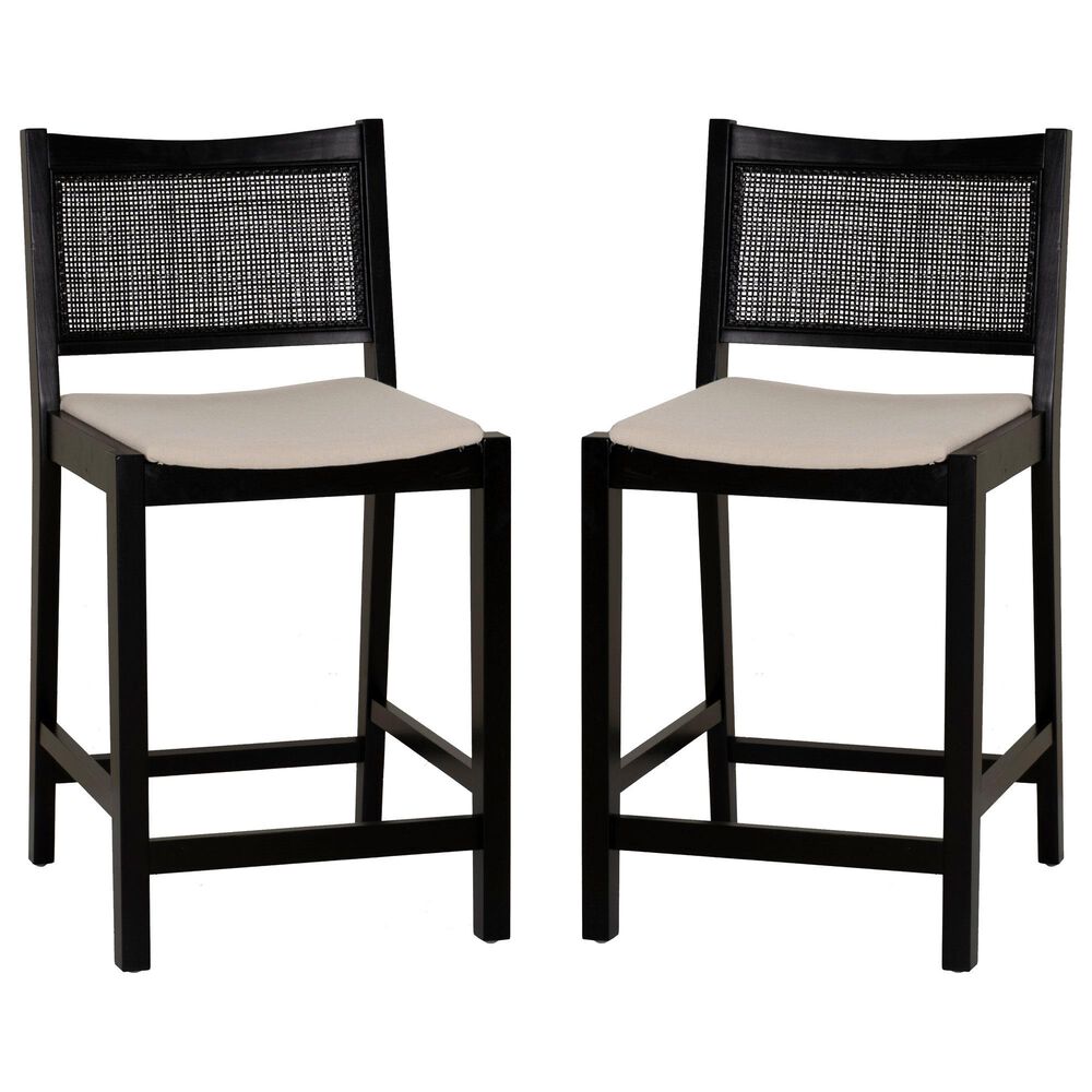 Linon Home Decor Bauer Counter Stool in Black (Set of 2), , large
