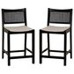 Linon Home Decor Bauer Counter Stool in Black (Set of 2), , large