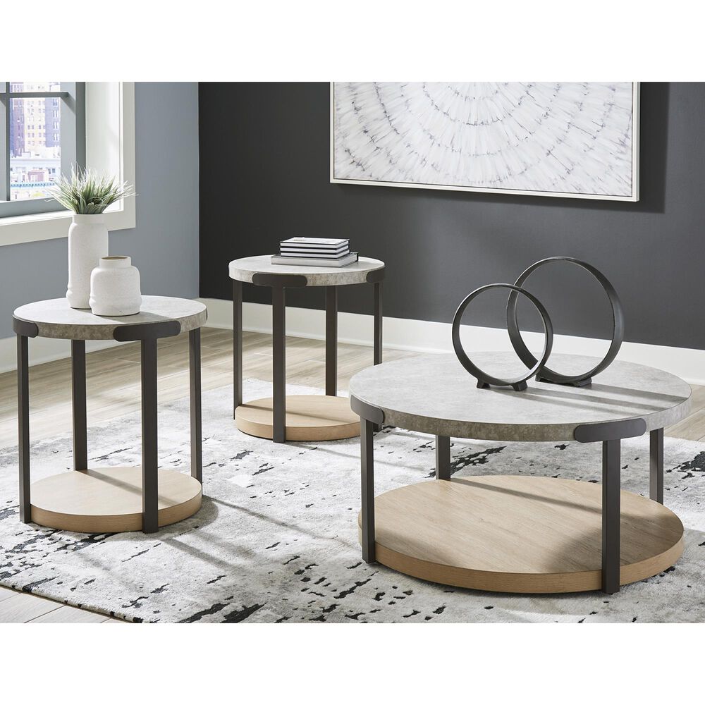 Ashley Darthurst 3-Piece Occasional Table Set in Light Brown and Bronze, , large
