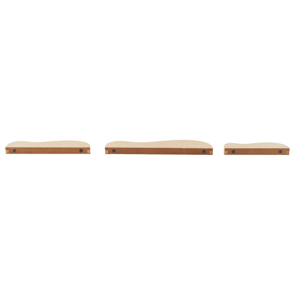 Maple and Jade 3-Piece Handmade Wall Shelf Set in Light Brown, , large