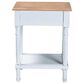 Baxton Studio Legrand 1-Drawer End Table in White and Natural Brown, , large