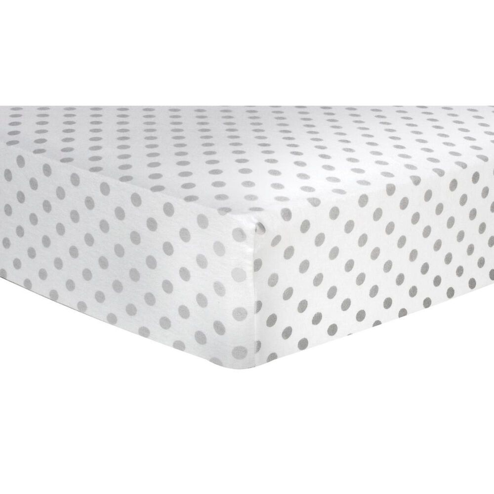 Trend Lab LLC Gray Dot Deluxe Flannel Fitted Crib Sheet, , large